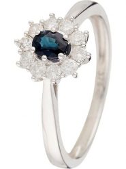 DIAMOND & CO Złoty pierścionek "Fleur de saison" z diamentami rozmiar: 58. Niebieskie pierścionki Diamond & Co, z diamentem, złote. Za 1,522.99 zł.