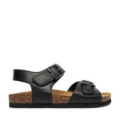 Sandały Lasocki. Czarne sandały Lasocki, bez wzorów, bez obcasa, na płaskiej podeszwie, bez zapięcia. Za 149.99 zł.