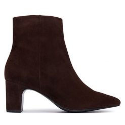 Botki HÖGL. Brązowe botki Högl, bez wzorów, bez obcasa, na słupku, bez zapięcia. Za 849.99 zł.