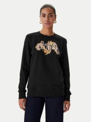 Versace Jeans Couture Bluza 80HAIE02 CF00E Czarny Regular Fit. Czarne bluzy Versace Jeans Couture, xs, bez wzorów, z bawełny, bez ramiączek, bez kaptura. Za 1,029.00 zł.