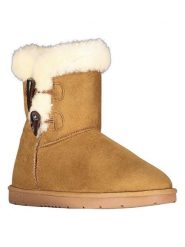 Geographical Norway Kozaki zimowe "Olady" w kolorze jasnobrązowym rozmiar: 37. Brązowe kozaki Geographical Norway, na zimę, bez wzorów, z futra, eleganckie, bez obcasa, bez zapięcia. Za 130.99 zł.