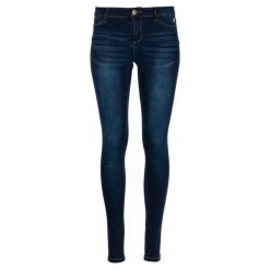 Desigual jeansy damskie Kentya 27 ciemnoniebieski. Niebieskie jeansy Desigual, bez wzorów, z jeansu. W wyprzedaży za 277.00 zł.
