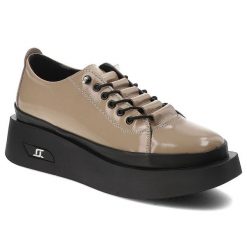 Beżowe Półbuty Artiker Eleganckie Obuwie Damskie. Brązowe półbuty wsuwane Artiker, bez wzorów, ze skóry, eleganckie, bez obcasa. Za 242.99 zł.