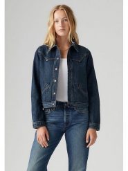 Levi's Kurtka dżinsowa w kolorze granatowym rozmiar: S. Niebieskie kurtki Levi's, s, z aplikacjami, z bawełny, bez kaptura. Za 235.50 zł.