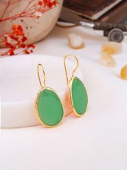 L'Atelier de Gaia Kolczyki z tygrysim okiem rozmiar: onesize. Zielone kolczyki L'Atelier de Gaia, z mosiądzu. Za 43.99 zł.