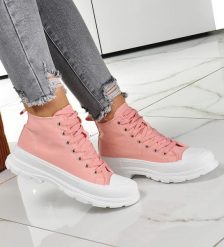 Damskie trampki sznurowane Różowe /E7-2 10266 S314/ 38. Czerwone trampki NoName, bez wzorów, bez zapięcia. Za 69.90 zł.