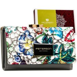 Skórzany portfel Peterson PTN PH23-LFL kolorowy. Portfele Peterson, bez wzorów, ze skóry. Za 84.99 zł.