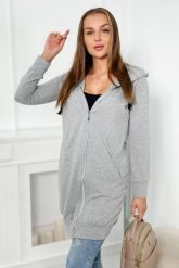 Bluza sukienkowa z kapturem szary melanż. Szare bluzy KESI, l, bez wzorów, z bawełny, bez ramiączek, z kapturem. Za 234.40 zł.
