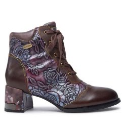 Botki Laura Vita. Brązowe botki LAURA VITA, bez wzorów, bez obcasa, na słupku, bez zapięcia. Za 379.99 zł.