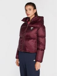 Tommy Hilfiger Kurtka puchowa Monogram Badge WW0WW37479 Bordowy Regular Fit. Czerwone kurtki Tommy Hilfiger, na zimę, xl, bez wzorów, z puchu, bez kaptura. Za 799.99 zł.