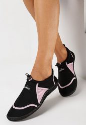 Czarno-Różowe Elastyczne Buty Sportowe do Wody Ralvie. Czarne buty sportowe lifestyle Born2be, na lato, bez wzorów, z bawełny, bez zapięcia, trekkingowe. W wyprzedaży za 38.24 zł.