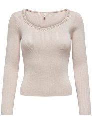 ONLY Sweter w kolorze beżowym rozmiar: L. Brązowe swetry ONLY, l, bez wzorów, bez ramiączek. Za 56.93 zł.