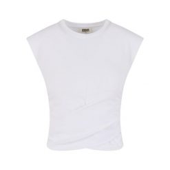 Krótkie topy damskie Urban Classics Wrapped. Białe topy Urban Classics, bez wzorów, eleganckie, bez kołnierzyka, bez ramiączek. Za 160.50 zł.