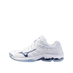 Buty sportowe Mizuno Wave Voltage 2 Białe/Niebieskie. Białe buty treningowe Mizuno, bez wzorów, z materiału, bez zapięcia, do piłki ręcznej, mizuno wave. Za 467.50 zł.