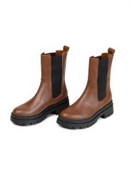 Anna Morellini Skórzane sztyblety "Marlorina" w kolorze jasnobrązowym rozmiar: 38. Brązowe botki Anna Morellini, bez wzorów, sportowe, bez zapięcia. Za 325.79 zł.