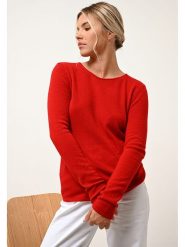 Just Cashmere Kaszmirowy sweter "Vivian" w kolorze czerwonym rozmiar: L. Czerwone swetry Just Cashmere, l, bez wzorów, z kaszmiru, bez ramiączek. Za 237.73 zł.