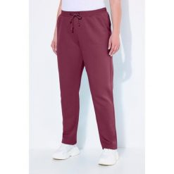 Damskie Spodnie dresowe miękki materiał wewnętrzny elastyczna gumka w pasie. Czerwone spodnie dresowe Ulla Popken, bez wzorów, z bawełny, długie. Za 195.99 zł.