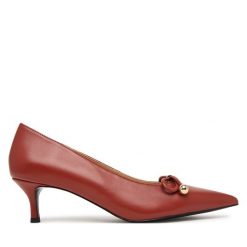 Czółenka Furla. Brązowe czółenka Furla, bez wzorów, bez obcasa, bez zapięcia. Za 969.99 zł.