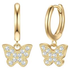 Glanzstücke München Kolczyki Kola Motyl z Srebra Sterling w zlocie zóltym z Cyrkonia 1 ct Damski. Żółte kolczyki Glanzstücke München, z cyrkonią, pozłacane. Za 220.99 zł.