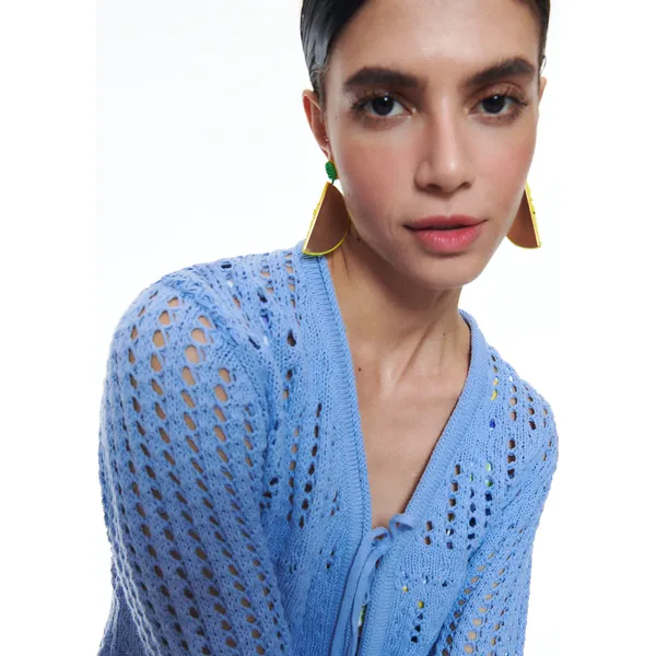 Sweter z bawełny organicznej - Niebieski. Niebieskie swetry Reserved, l, bez wzorów, z bawełny, bez ramiączek. Za 159.99 zł.