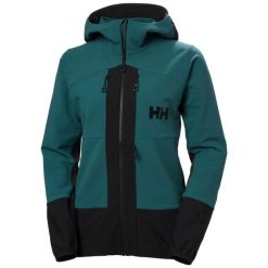 Damska wodoodporna kurtka z kapturem Helly Hansen Odin Bc Softshell. Zielone kurtki przeciwdeszczowe Helly Hansen, bez wzorów, z softshellu, z kapturem. Za 1,362.00 zł.