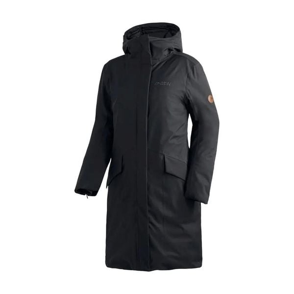 Płaszcz damski Maier Sports Alberte 2.0. Czarne płaszcze Maier Sports, na zimę, bez wzorów, z materiału, bez kaptura. Za 1,295.50 zł.
