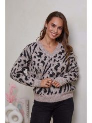 Soft Cashmere Sweter w kolorze szaro-czarnym rozmiar: 34/36. Szare swetry Soft Cashmere, bez wzorów, z kaszmiru, klasyczne, bez ramiączek. Za 138.21 zł.