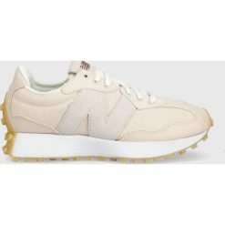 New Balance sneakersy WS327US kolor beżowy. Brązowe buty sportowe lifestyle New Balance, bez wzorów, z gumy, sportowe, z okrągłym noskiem, bez zapięcia. W wyprzedaży za 489.99 zł.