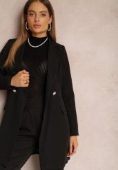 Czarna Marynarka Taliowana Dwurzędowa Swal. Czarne marynarki i żakiety Renee, m, bez wzorów, eleganckie, bez ramiączek. W wyprzedaży za 127.99 zł.