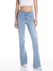 Replay Dżinsy - Flared fit - w kolorze błękitnym rozmiar: W26/L30. Niebieskie jeansy Replay, l, z aplikacjami, klasyczne, z podwyższonym stanem. Za 349.95 zł.