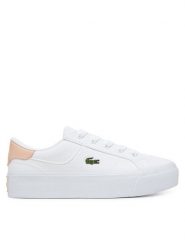 Lacoste Tenisówki 7-49CFA0017 Biały. Białe trampki Lacoste, bez wzorów, z materiału, bez zapięcia. Za 279.99 zł.