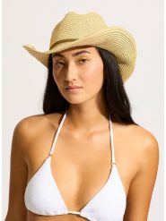 Seafolly Kapelusz w kolorze beżowym rozmiar: onesize. Brązowe kapelusze Seafolly, bez wzorów, z materiału. Za 114.95 zł.