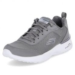 Buty do chodzenia damskie Skechers Skechair Dynamight. Szare buty treningowe Skechers, bez wzorów, z materiału, bez zapięcia, trekkingowe. Za 279.00 zł.