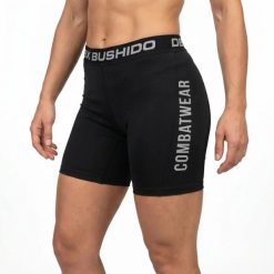 Spodenki kompresyjne damskie krótkie COMBATWEAR DBX Bushido. Czarne szorty sportowe DBX BUSHIDO, bez wzorów, z materiału, na fitness i siłownię. Za 199.99 zł.