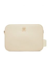 Tommy Hilfiger Torebka Th Logotape Camera Bag AW0AW17229 Beżowy. Brązowe listonoszki Tommy Hilfiger, bez wzorów, ze skóry, bez dodatków. Za 259.99 zł.