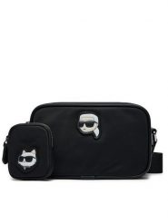 KARL LAGERFELD Torebka A1W30127 Czarny. Czarne listonoszki KARL LAGERFELD, bez wzorów, z materiału, bez dodatków. Za 449.99 zł.