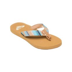Klapki plażowe dla Kobiety PORTO Niebieski. Niebieskie klapki Roxy, bez wzorów, z poliesteru, sportowe, bez obcasa, bez zapięcia. Za 99.99 zł.
