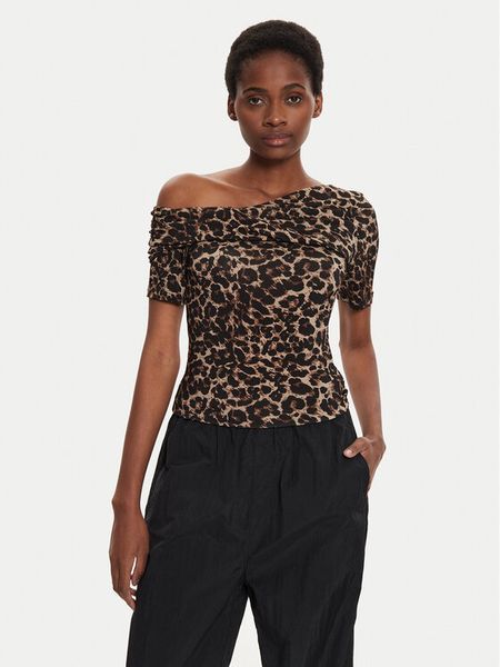 Vila Bluzka Suri 14106413 Brązowy Regular Fit. Brązowe bluzki Vila, s, bez wzorów, z wiskozy, bez kołnierzyka, bez ramiączek. Za 79.99 zł.