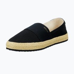 Espadryle damskie GANT Raffiaville. Czarne espadryle Gant, bez wzorów, z materiału, eleganckie, bez obcasa. Za 389.99 zł.