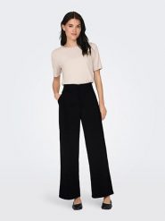 JDY Spodnie w kolorze czarnym rozmiar: XL/L32. Czarne spodnie materiałowe JDY, bez wzorów, z materiału, z podwyższonym stanem. Za 70.08 zł.