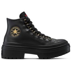 Buty sportowe Converse Chuck Taylor All Star Lugged Heel Platform Waterproof. Czarne buty treningowe Converse, bez wzorów, z materiału, bez zapięcia. Za 590.00 zł.