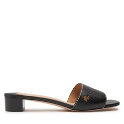 Klapki LAUREN RALPH LAUREN. Czarne klapki Lauren Ralph Lauren, bez wzorów, bez obcasa, bez zapięcia. Za 1,019.00 zł.
