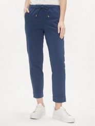 Max Mara Leisure Spodnie materiałowe Terreno 2416131058 Granatowy Regular Fit. Niebieskie spodnie materiałowe Max Mara Leisure, bez wzorów, z bawełny. Za 1,269.00 zł.