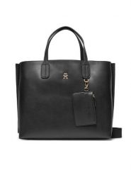 Tommy Hilfiger Torebka Th Distinct Satchel AW0AW17335 Czarny. Czarne torebki klasyczne Tommy Hilfiger, bez wzorów, ze skóry, bez dodatków. Za 539.99 zł.