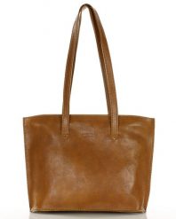 Shopperka skórzana MARCO MAZZINI camelowa 413a. Torebki klasyczne bez wzorów, ze skóry, do ręki, bez dodatków. Za 429.00 zł.