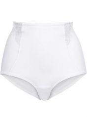 "Figi ""panty"" shape, silny stopień modelowania sylwetki". Czarne bielizna modelująca bonprix, bez wzorów, z koronki. Za 77.99 zł.