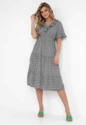 Czarna Sukienka Phoebanthe. Czarne sukienki Born2be, na imprezę, l, z aplikacjami, bez kołnierzyka, bez ramiączek, midi. Za 129.99 zł.