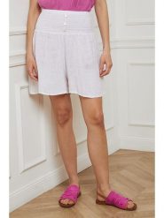 Fleur de Lin Lniane szorty "Iverlest" w kolorze białym rozmiar: L. Białe szorty Fleur de Lin, bez wzorów, ze lnu. Za 127.65 zł.