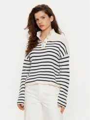 Tommy Hilfiger Sweter WW0WW44981 Biały Relaxed Fit. Białe swetry Tommy Hilfiger, xxl, bez wzorów, z wełny, bez ramiączek. Za 579.99 zł.