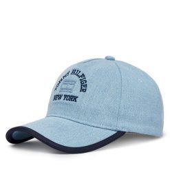 Czapka z daszkiem Tommy Hilfiger. Niebieskie czapki z daszkiem Tommy Hilfiger, bez wzorów. Za 229.99 zł.